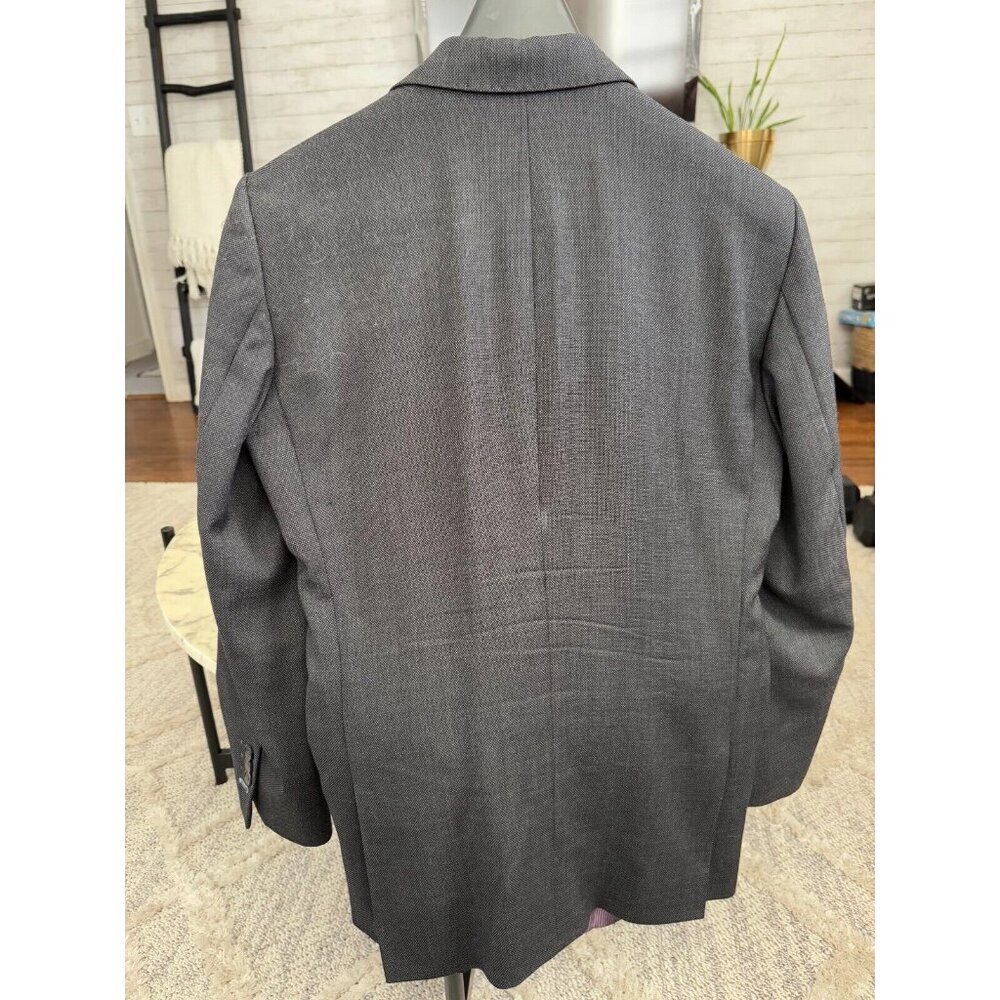 Alton Lane Virgin Wool Grey w purple lining Mens Two Button Blazer Jacket - Picture 2 of 6